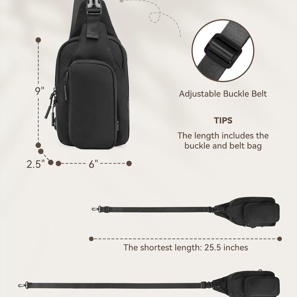Multi-Functional Black Sling Backpack - Compact &… - image 6